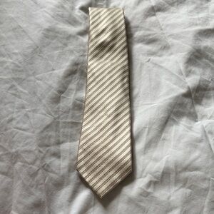Sean John Cream and Brown Diagonal Striped Tie